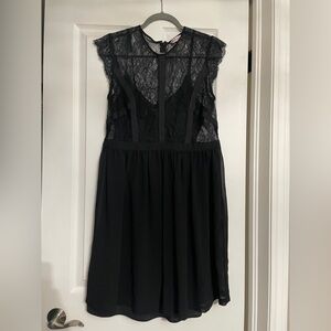 Elegant Black Lace Bodice Dress - Women